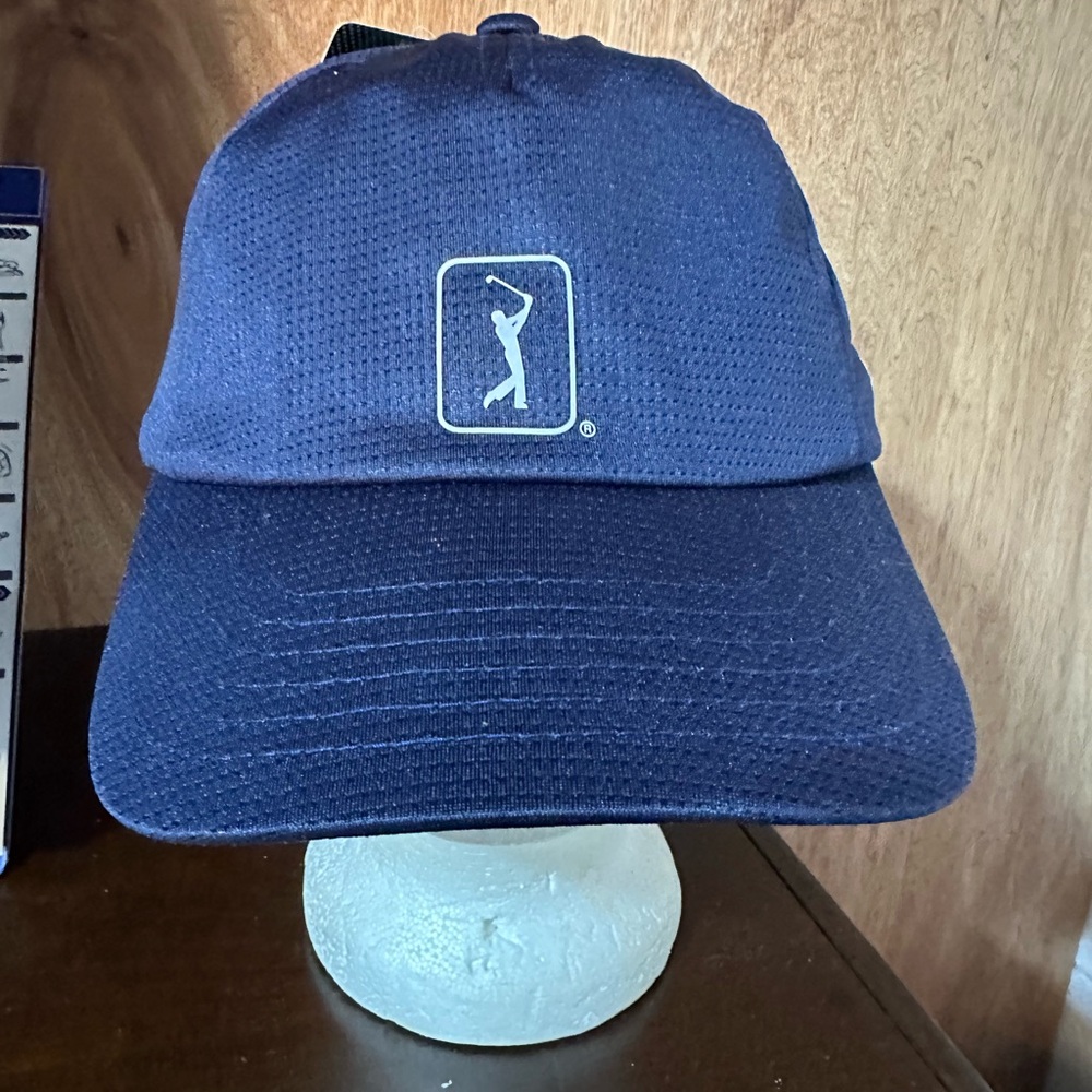 PGA Tour Pro Series Golf Hat Adult Adjustable Blue Moisture Wicking